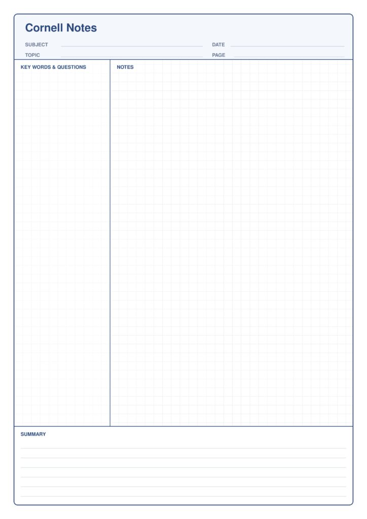 Cornell Notes — Pack de Templates para Estudo