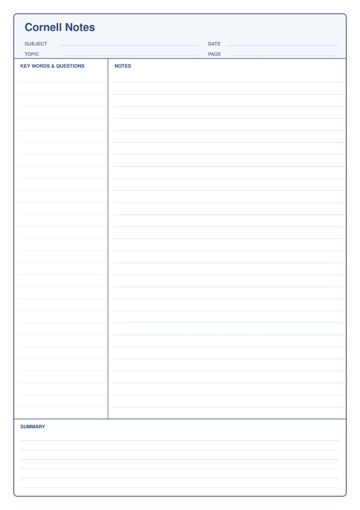Cornell Notes — Pack de Templates para Estudo