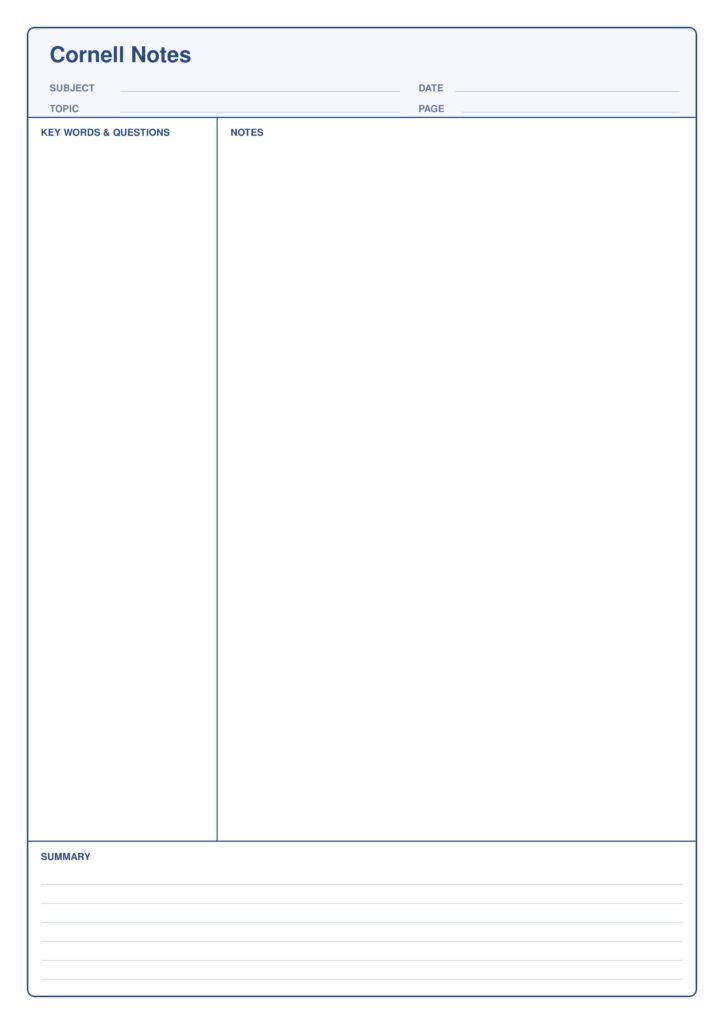 Cornell Notes — Pack de Templates para Estudo