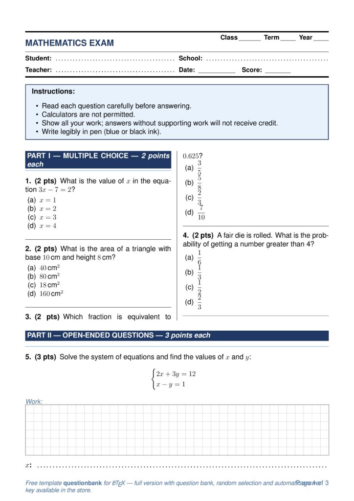 Prova – Template para Avaliações